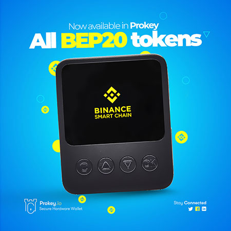 manage Binance Smart Chain and all BEP20 tokens via Prokey hardware wallet